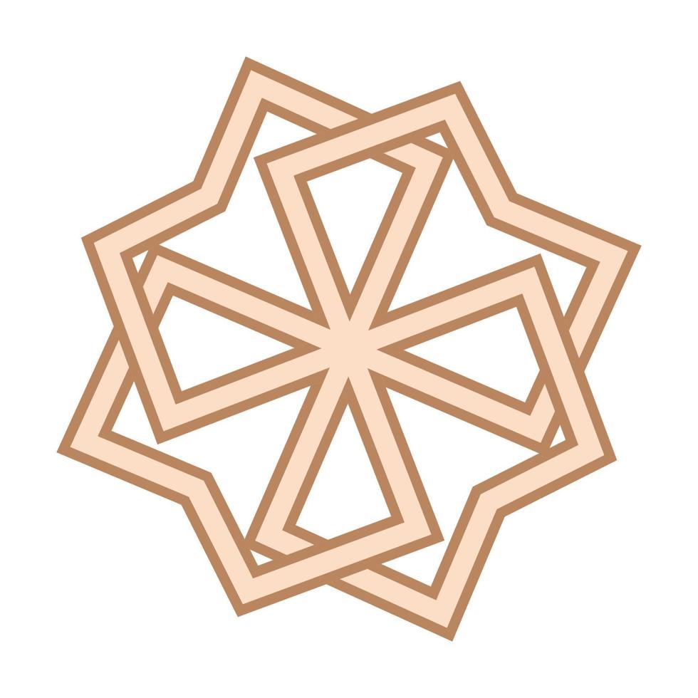 Molvinets, a Slavic symbol decorated with Scandinavian weaving ornaments. Beige trendy, design with runes vector