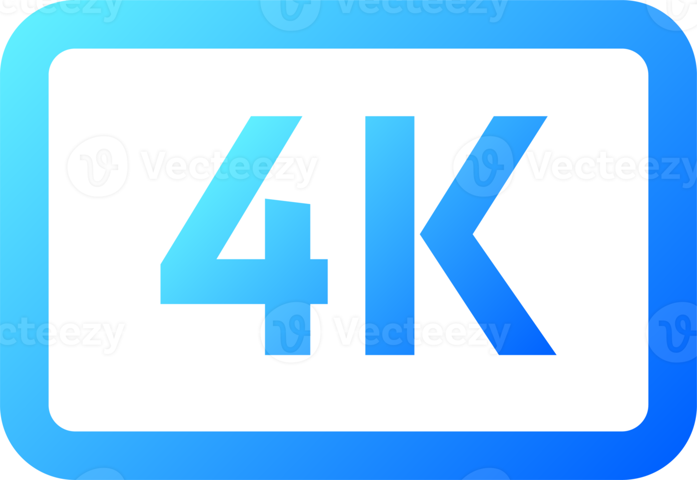 Gradient video quality or resolution icons in 4k. Video screen technology. png