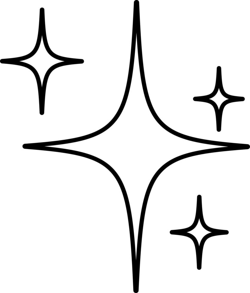 contorno de estrella en negro. vector