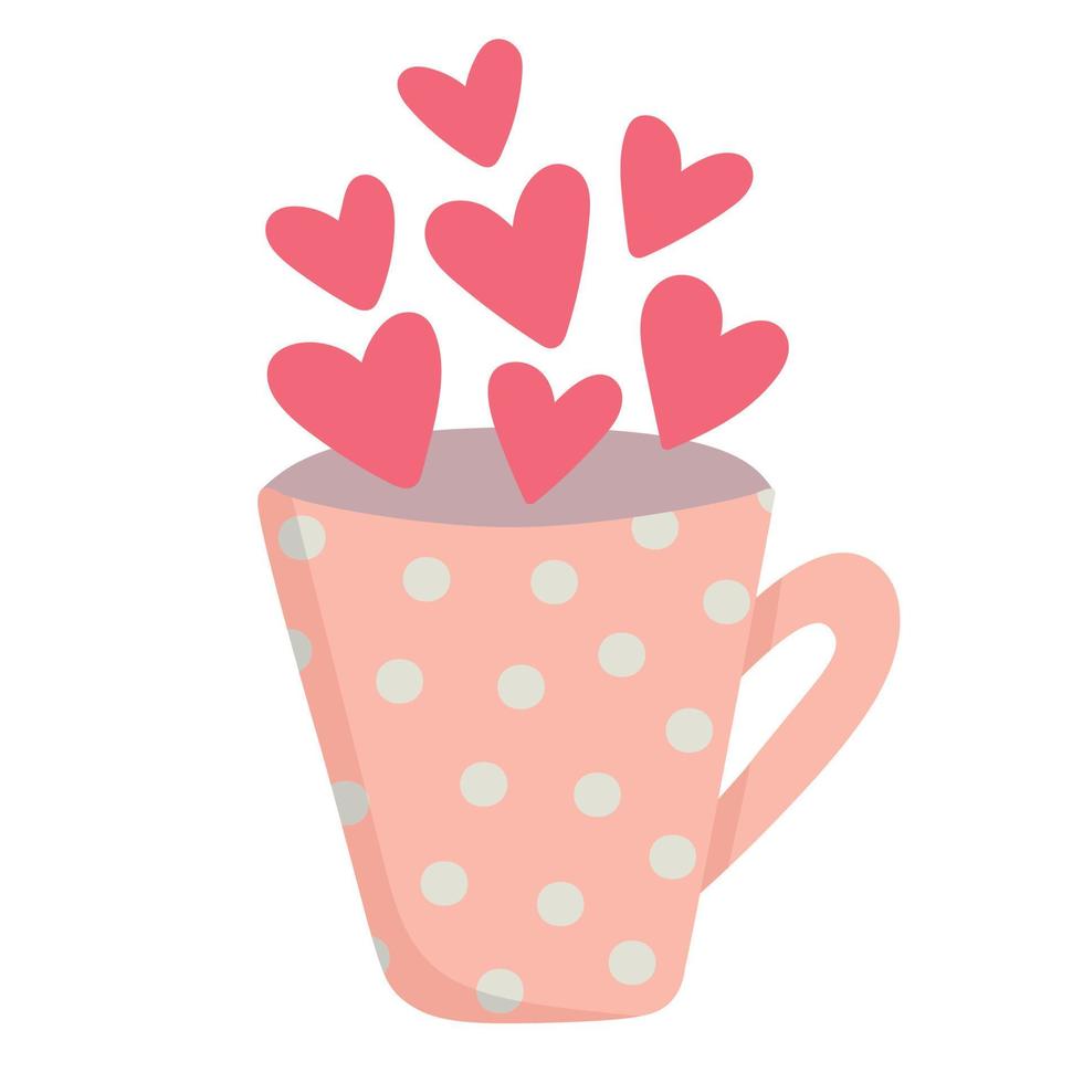 doodle clipart linda taza rosa para el amor vector