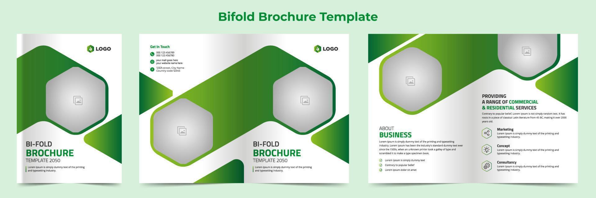 diseño de plantilla de folleto bifold empresarial creativo, folleto bifold empresarial abstracto, diseño de plantilla de folleto vectorial. diseño de folletos, portada, informe anual, póster, volante bifold vector