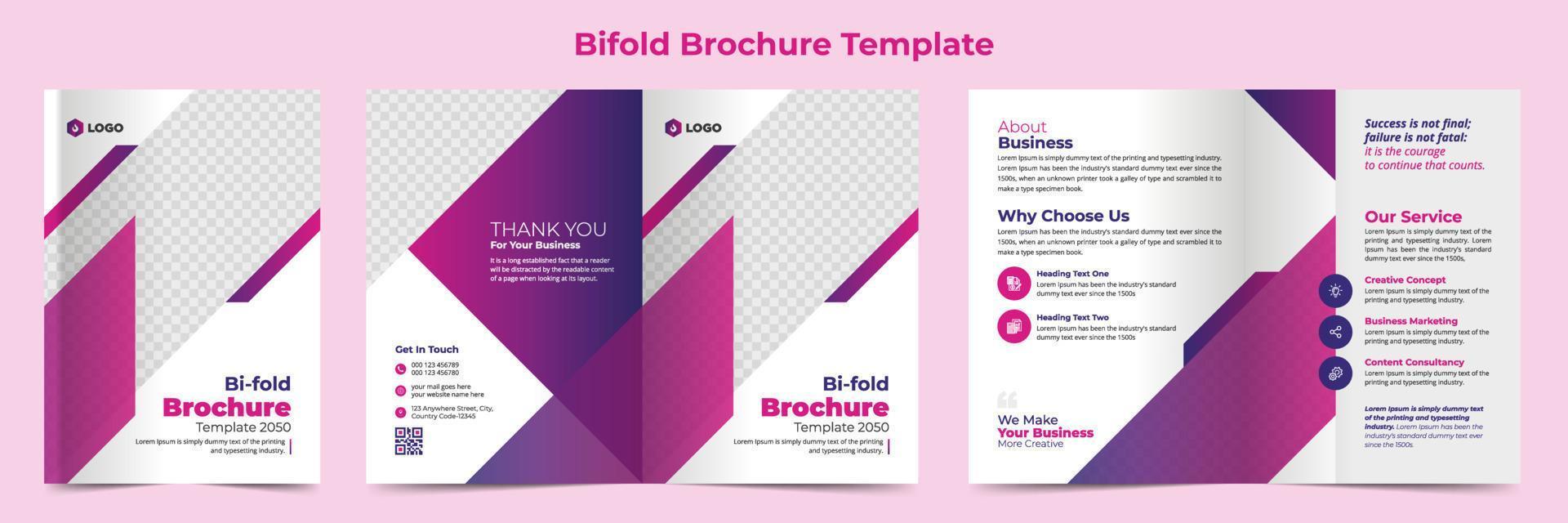 Creative Corporate Business Bifold Brochure Template Design, abstract business Bifold brochure, vector brochure template design. Brochure design, cover, annual report, poster, Bifold flyer