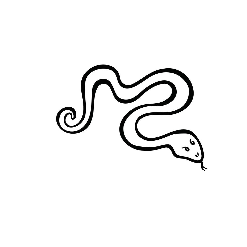 Eastern horoscope symbol of wisdom snake line and vector