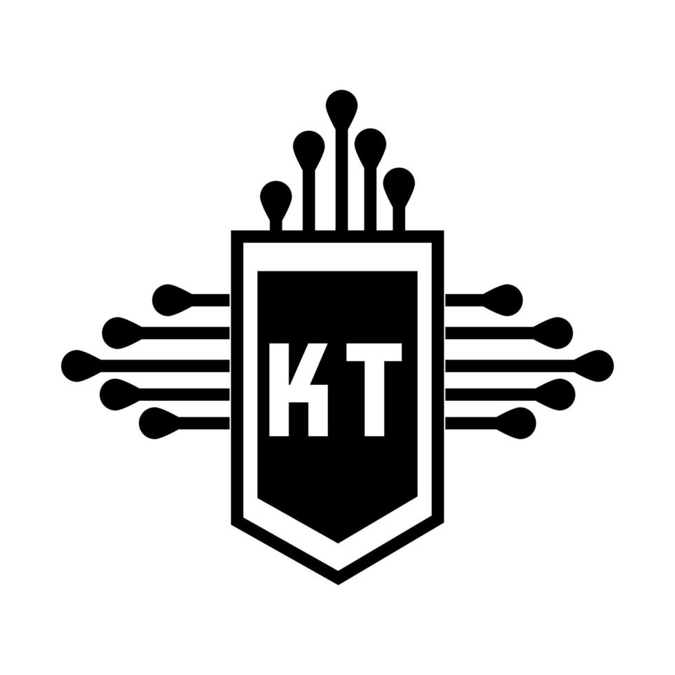 diseño del logotipo de la letra kt.kt diseño inicial creativo del logotipo de la letra kt. concepto de logotipo de letra de iniciales creativas kt. diseño de letras kt. vector