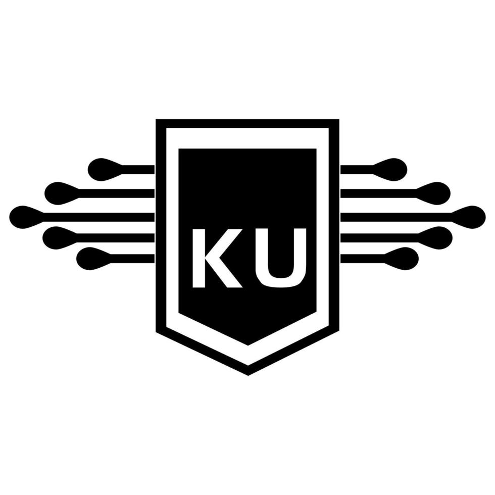 diseño del logotipo de la letra ku. diseño creativo inicial del logotipo de la letra ku. concepto creativo del logotipo de la letra de las iniciales ku. diseño de letras ku. vector