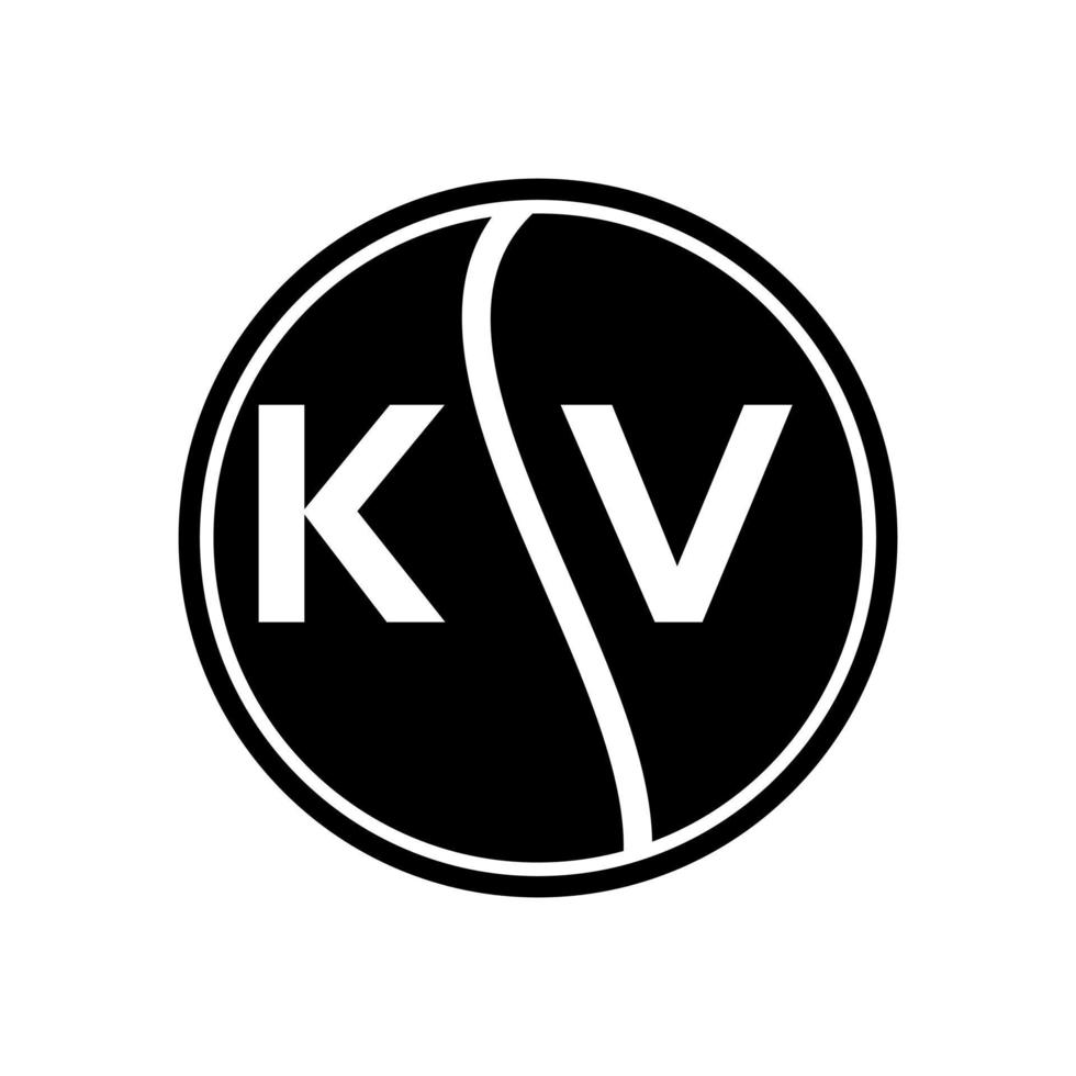 diseño del logotipo de la letra kv.kv diseño inicial creativo del logotipo de la letra kv. concepto de logotipo de letra de iniciales creativas kv. diseño de letras kv. vector