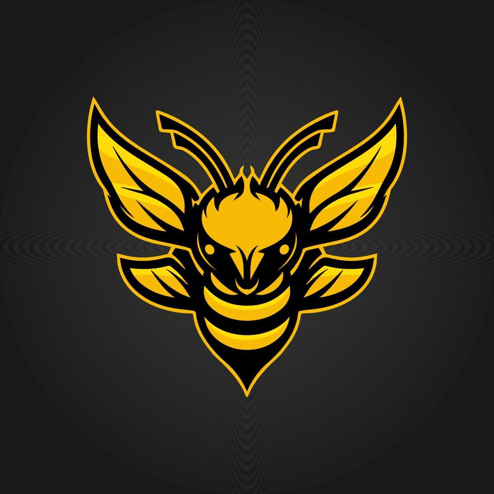 Angry Bee esport logo character vector