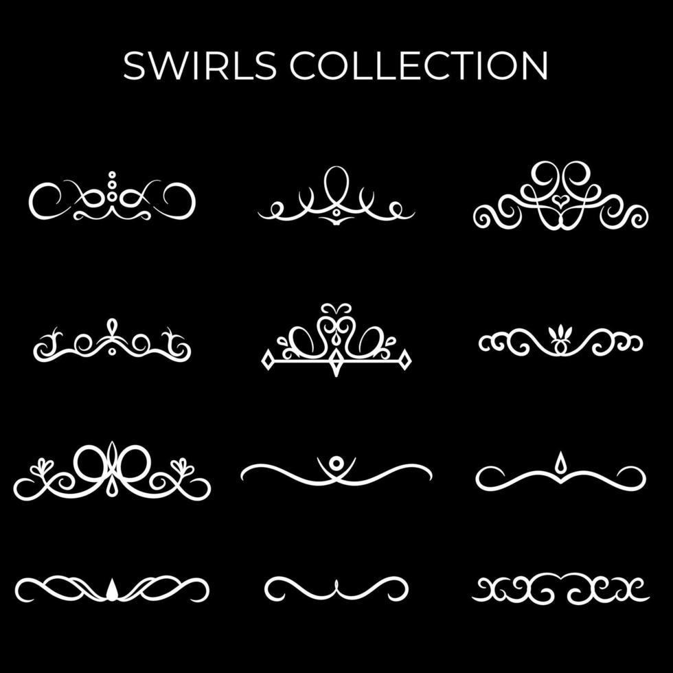 Swirls template vector. Swash collections. Text divider for frame, border, title, pages. Vintage illustration template. Vector eps 10.