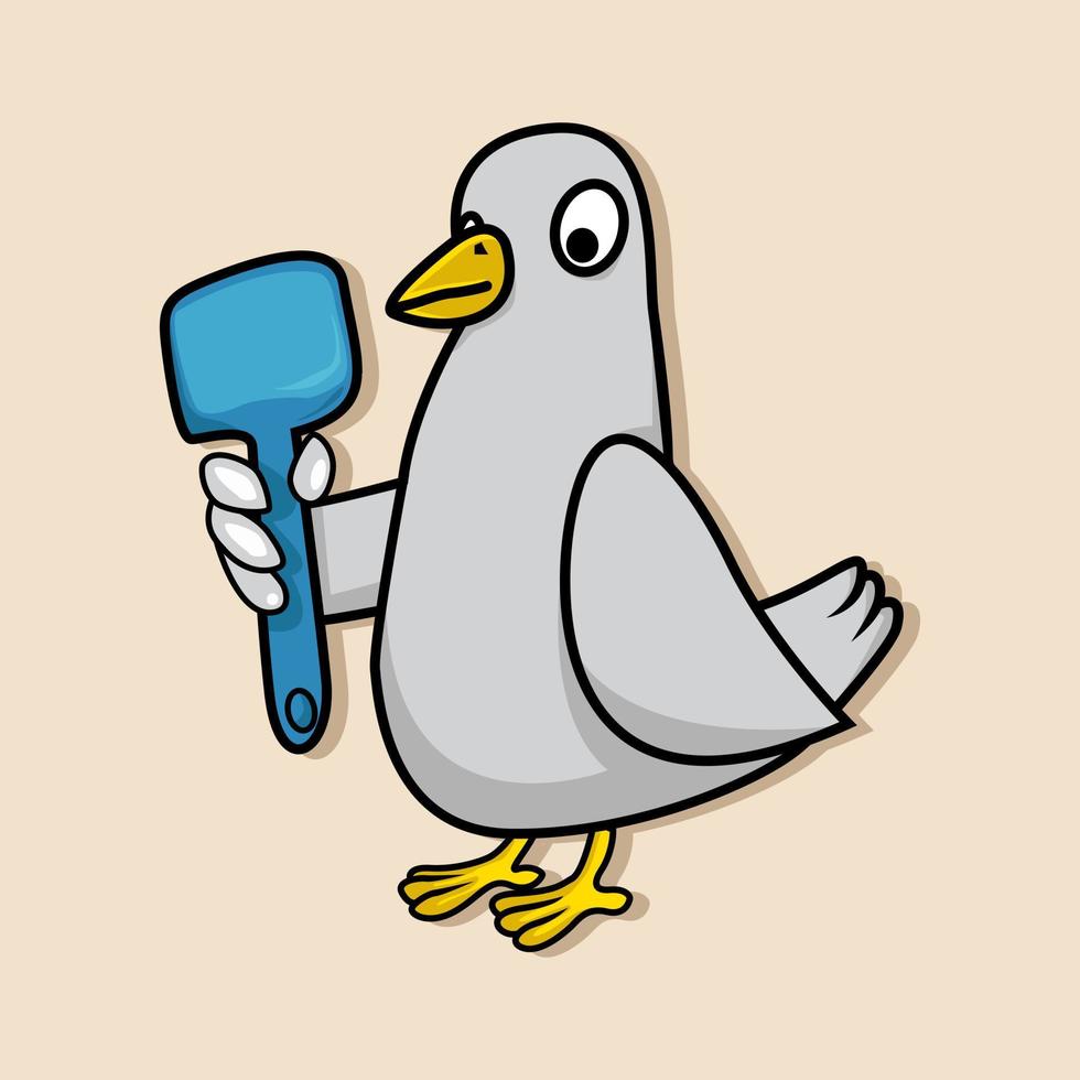 spatullas paloma logo mascota vecktor vector