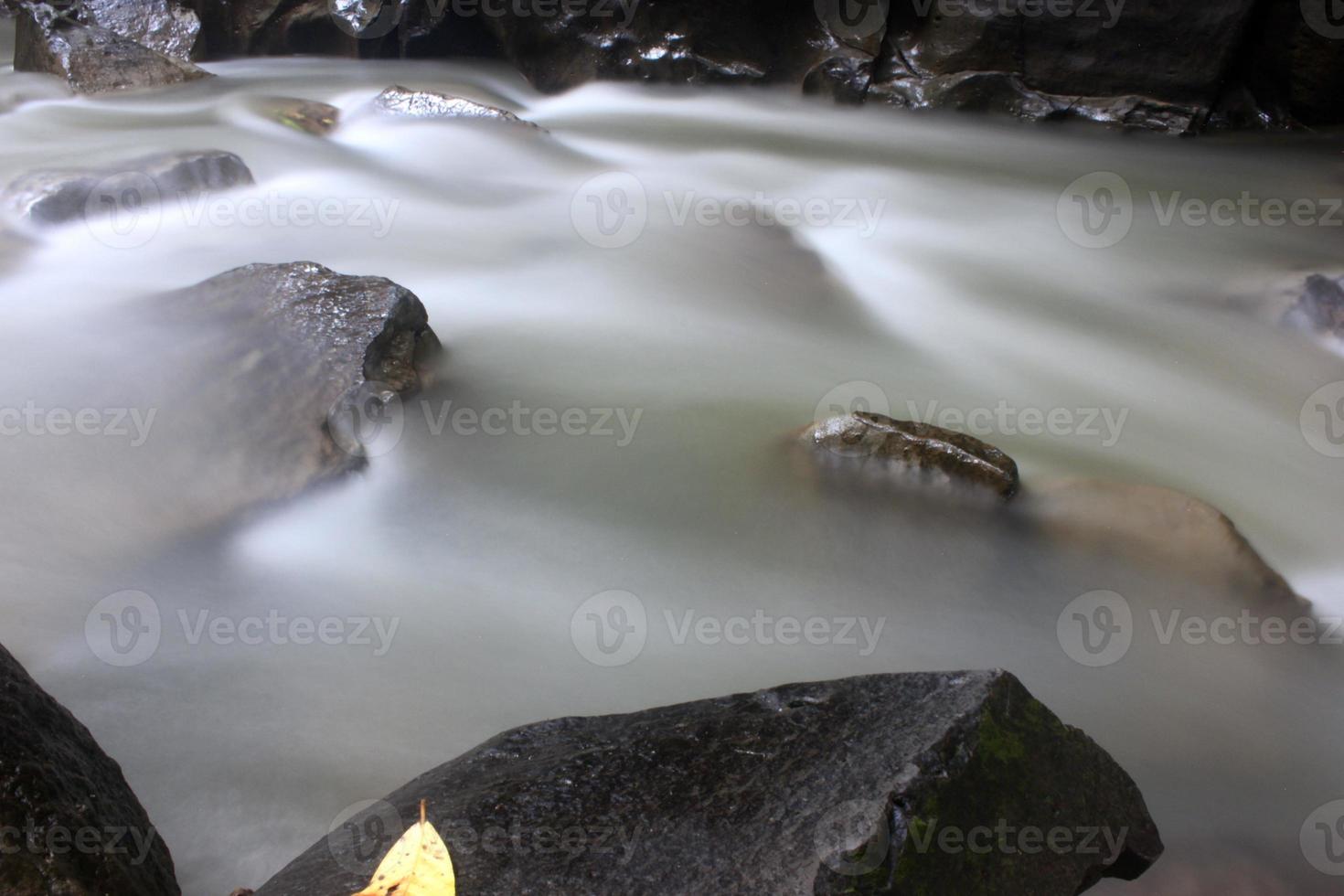 This is a beautiful photo of a stream of water flowing in a river in the village area.