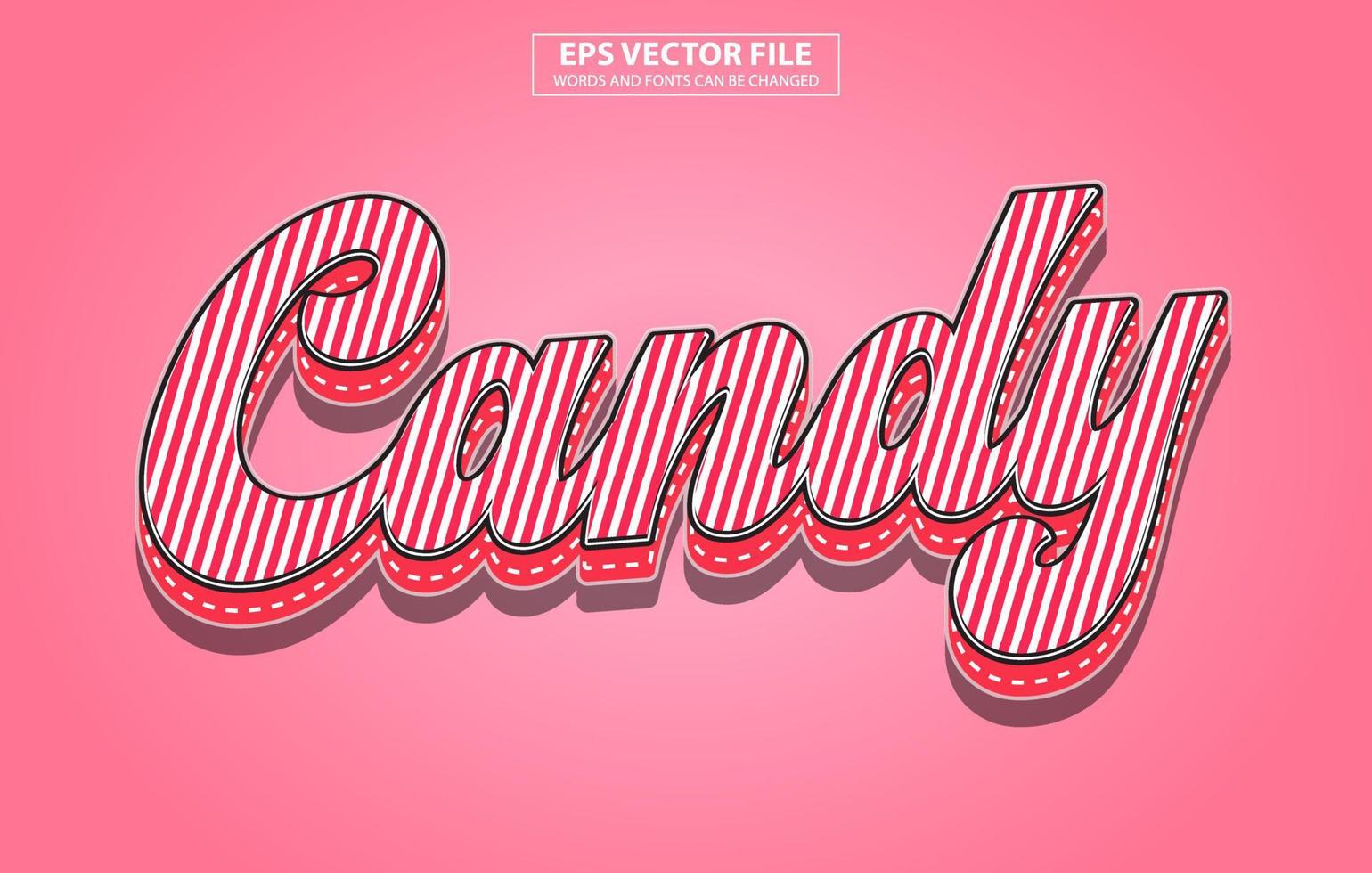 3d editable text effect Free vector
