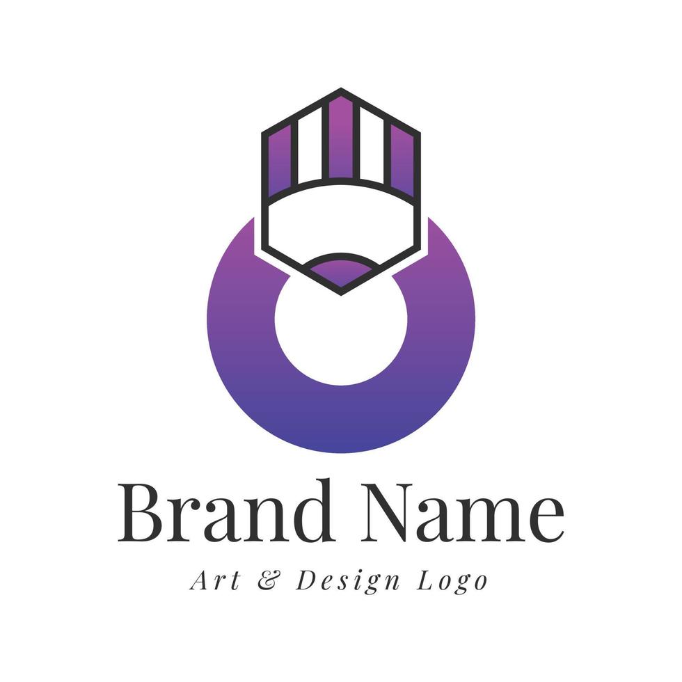 Logo template with art and design theme vector