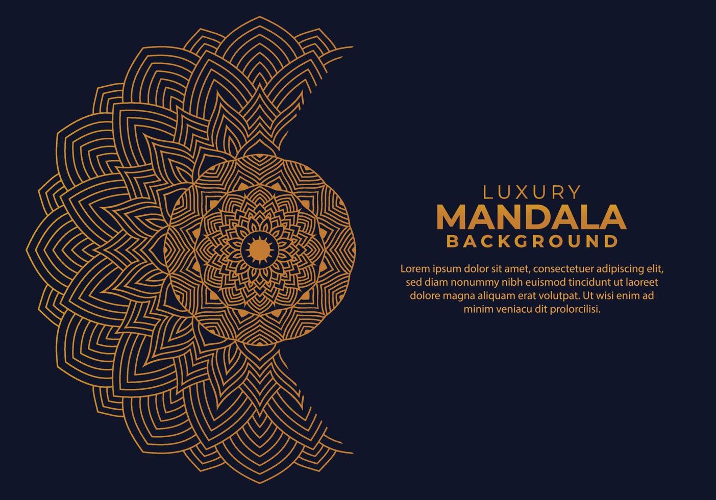 establecer fondo de diseño de mandala ornamental de lujo, fondo ornamental de lujo dorado multiusos vector