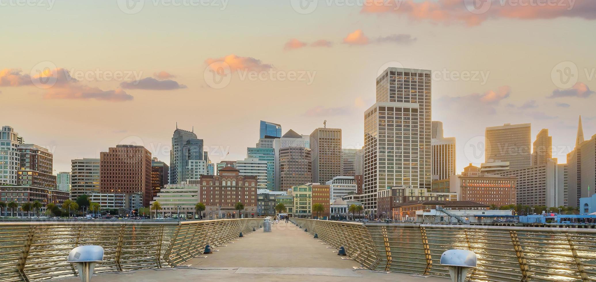 Beautiful view of  business center in downtown San Francisco photo