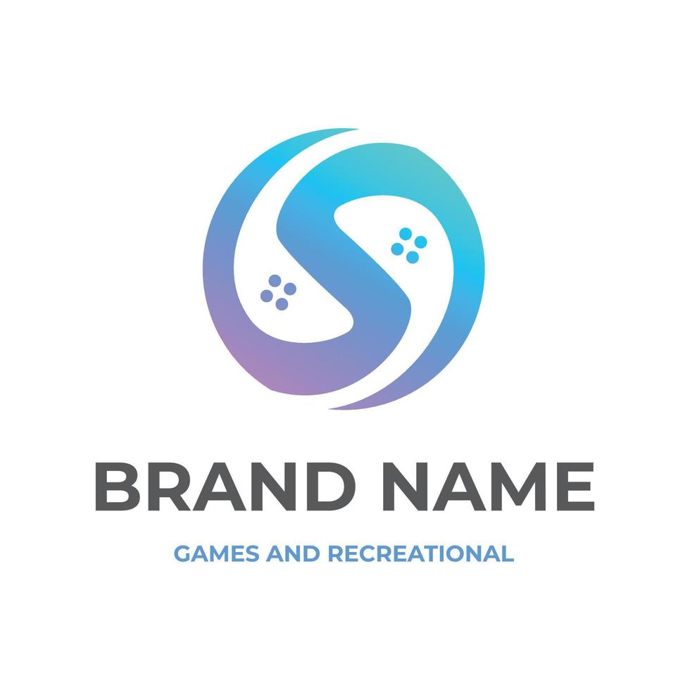 Gaming and technology logo design template vector
