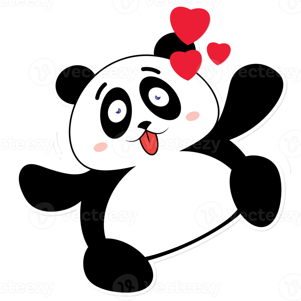 panda love valentine cartoon cute png