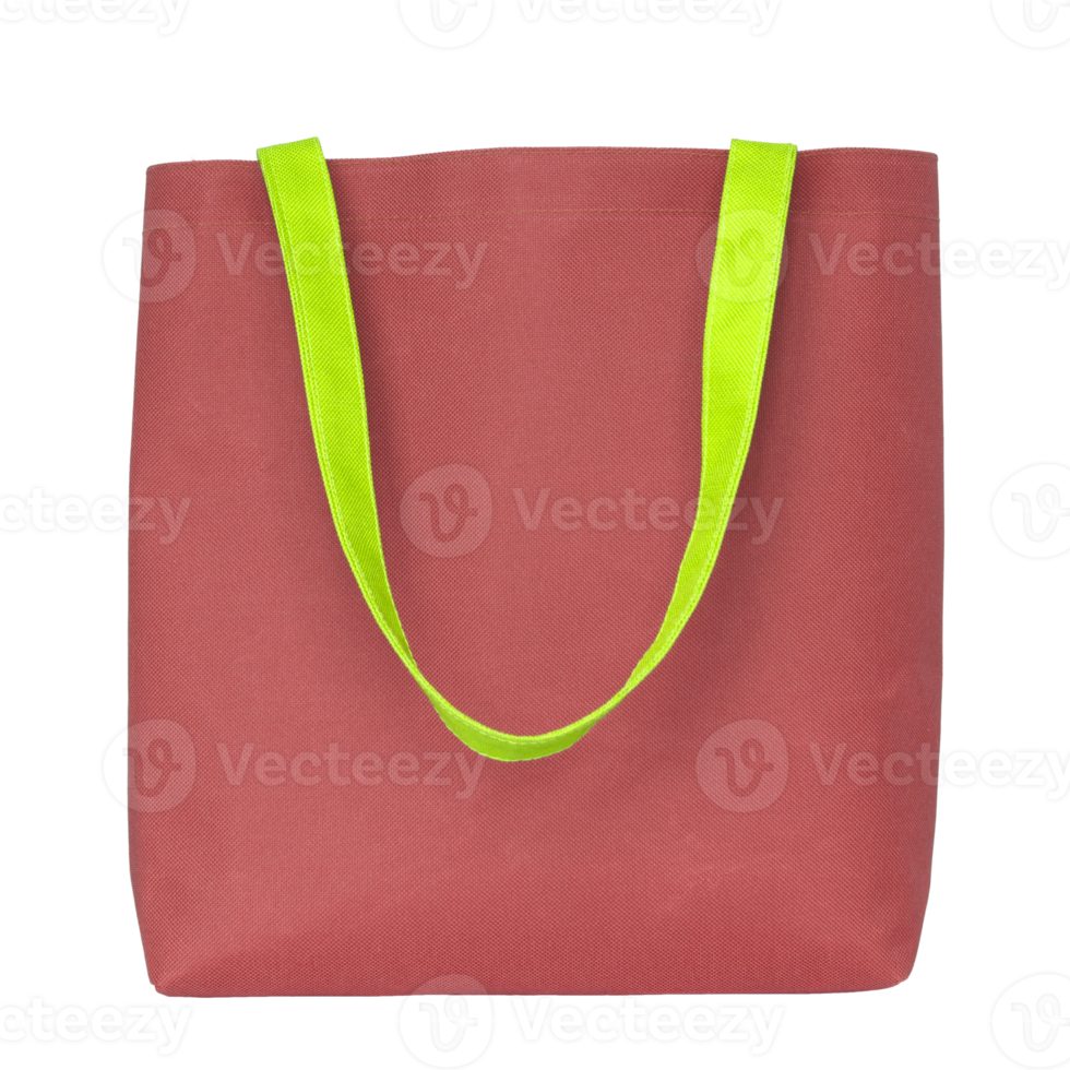 Red shopping fabric bag isolated with clipping path for mockup 19467914 PNG