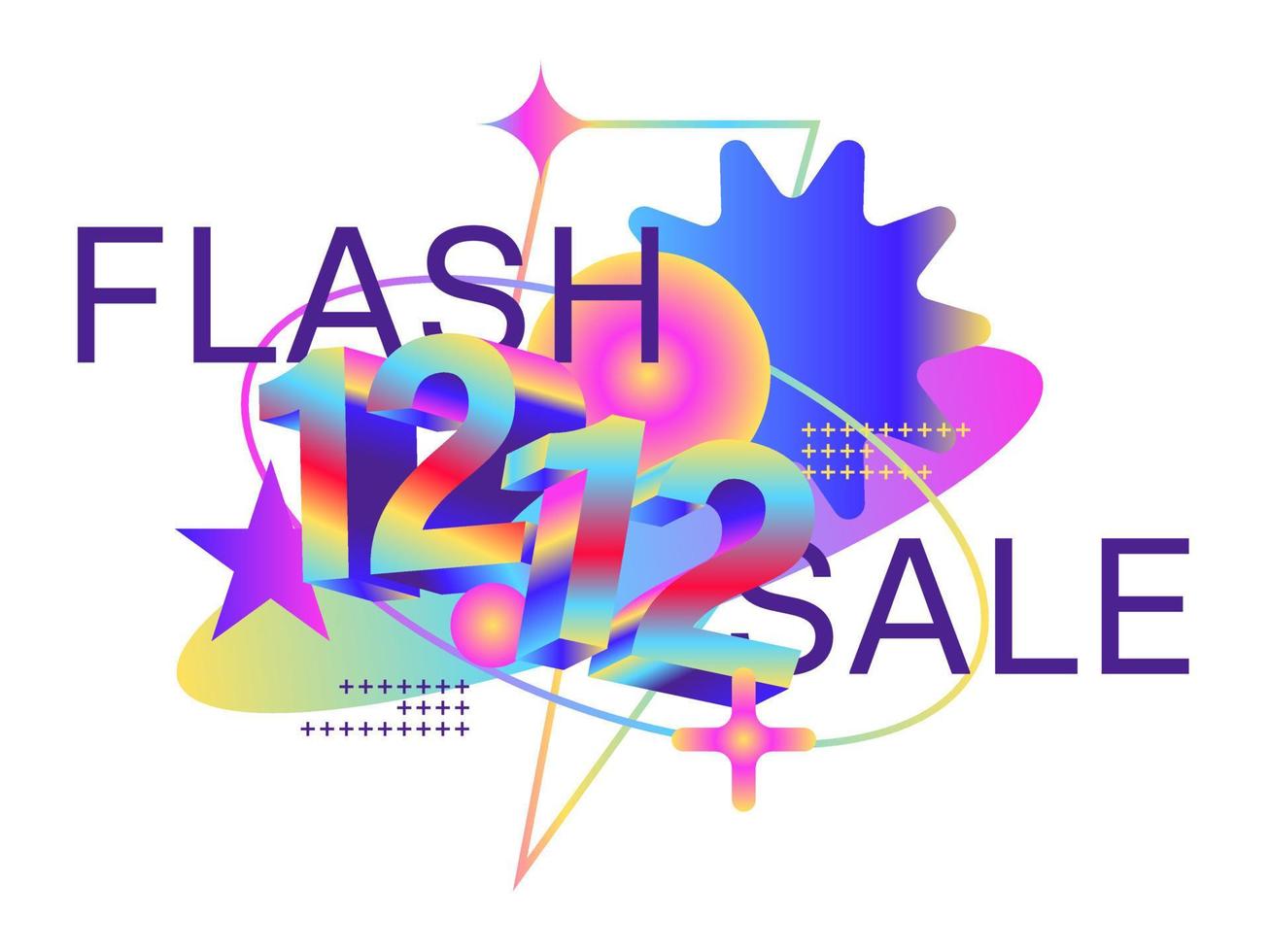 promoción de venta flash. diseño de banner de insignia de venta vector