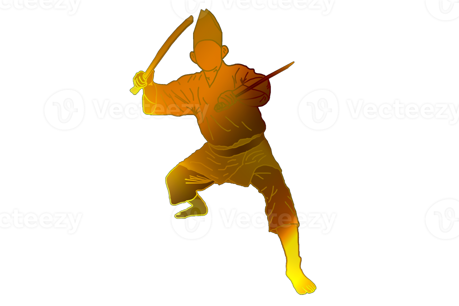 Posing Silat with weapon type machete png