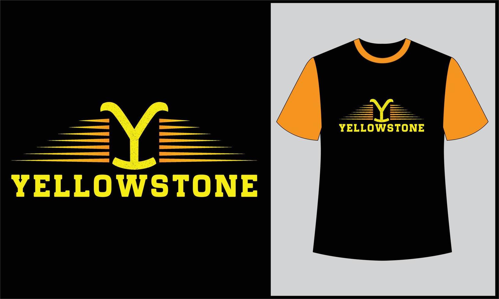 yellostone typography illustration t shirt design vector