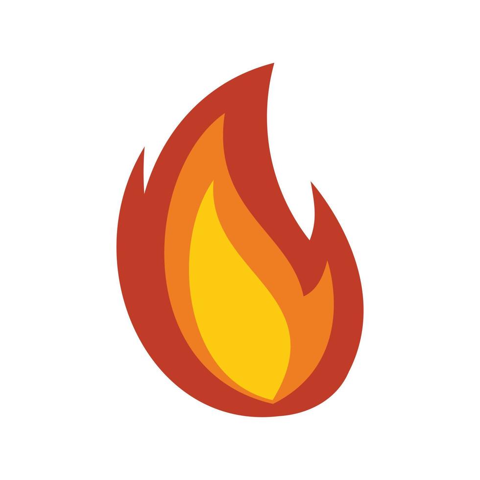 icono de calor de llama de fuego, estilo plano vector