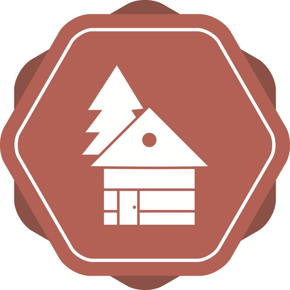 Beautiful House In Trees Glyph Vector Icon