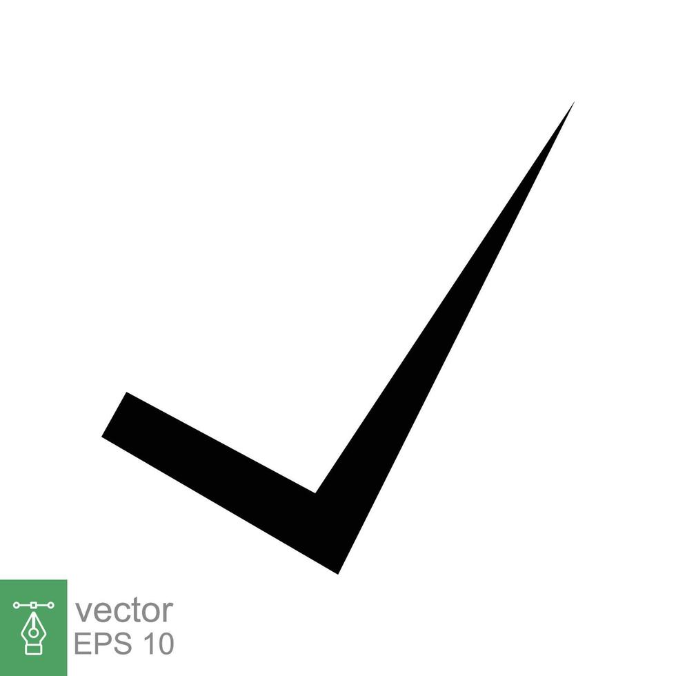 Check mark icon. Simple flat style. Tick sign, checkmark, correct symbol, approved concept. Vector illustration design isolated on white background. EPS 10.
