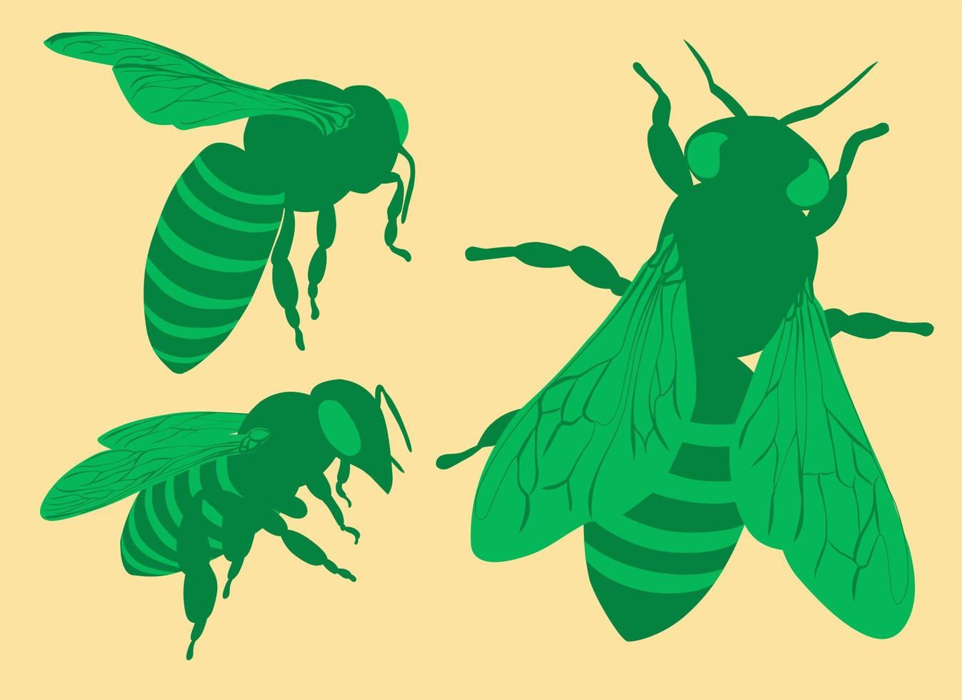 establecer abejas símbolo ilustración vectorial para el diseño vector