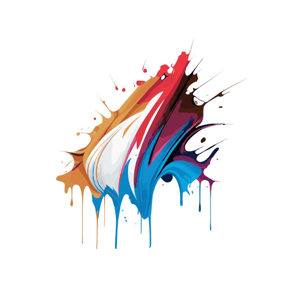 Smears, blots of colored paint on a white background, multicolored colors, rainbow - Vector