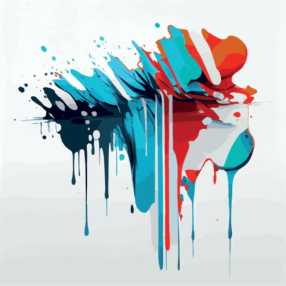 manchas, manchas de pintura coloreada sobre un fondo blanco, colores multicolores, arco iris - vector