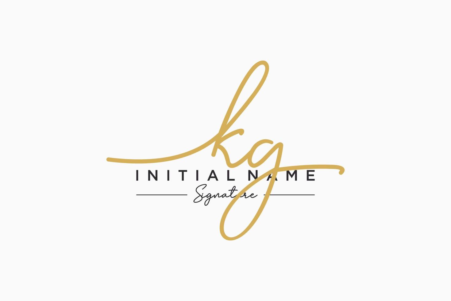 Initial KG signature logo template vector. Hand drawn Calligraphy lettering Vector illustration.