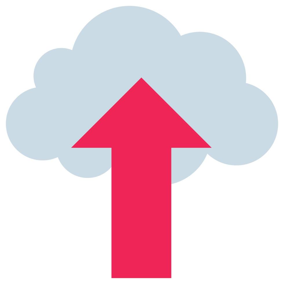 Upload Cloud - Flat color icon. vector