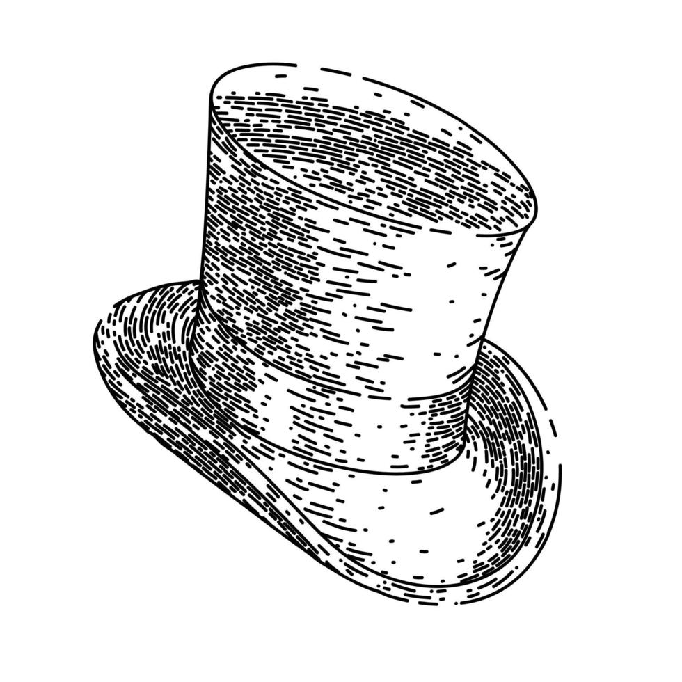 gentleman hat sketch hand drawn vector