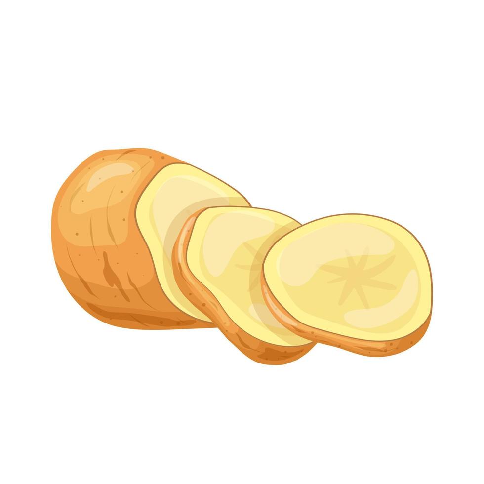 potato cut cartoon vector illustration