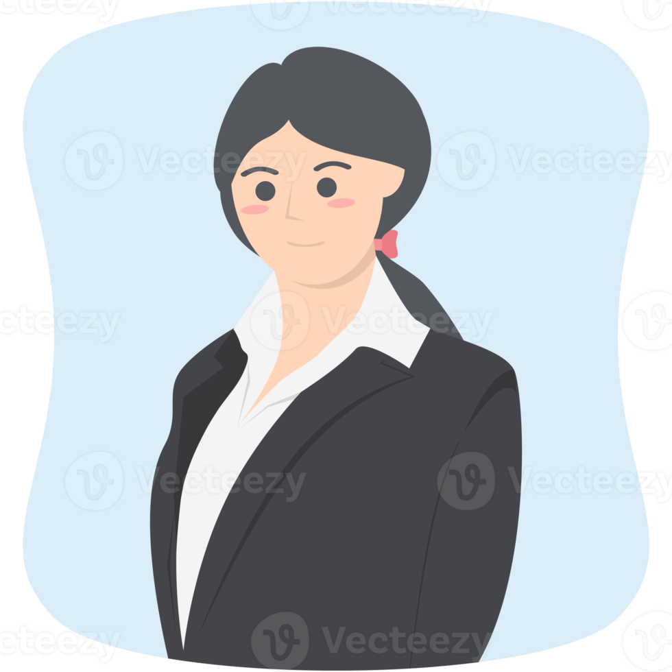 Professional Business Women Employment Avatar Hair Tied Character png