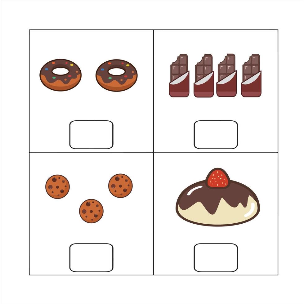 juego de conteo para niños en edad preescolar. juego matemático educativo. cuenta cuántos objetos espaciales y escribe el resultado. tarea matemática de rompecabezas para enseñar en jardín de infantes. estudio de tarea. educación en el hogar. vector