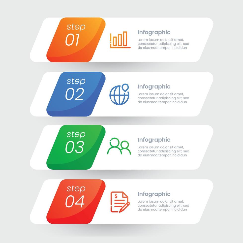 diseño de pasos infográficos de negocios vector