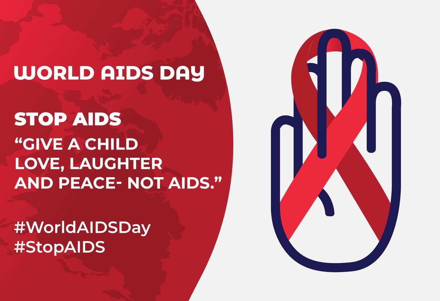 World Aids Day Banner, World Aids Day Post Design, Globe With Red Ribbon vector