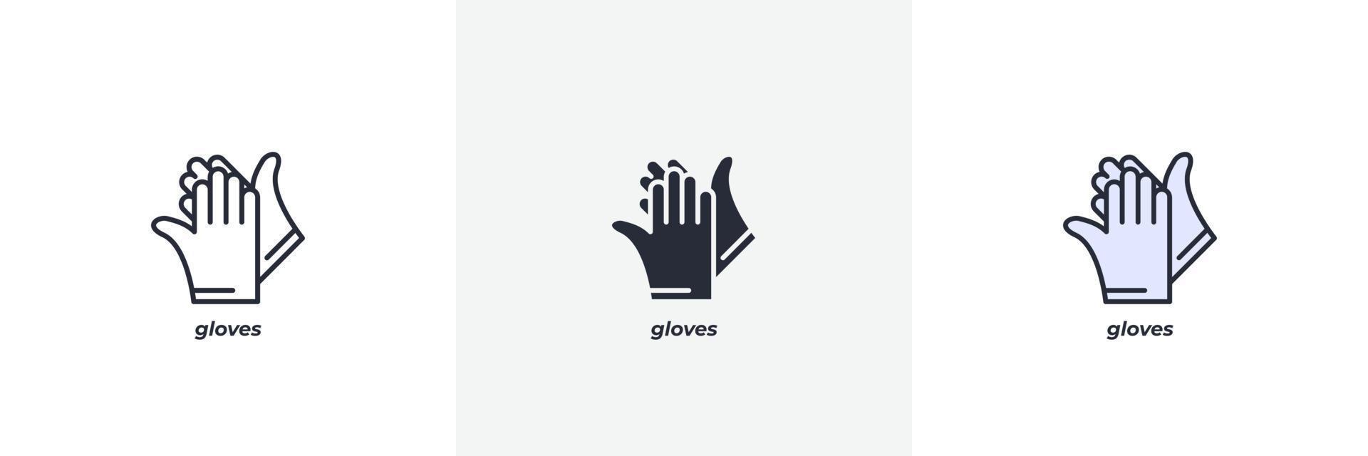 gloves icon. Line, solid and filled outline colorful version, outline and filled vector sign. Idea Symbol, logo illustration. Vector graphics