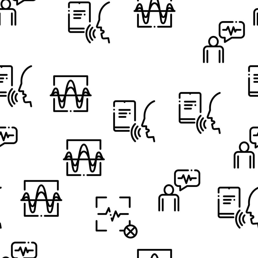 Voice Control Seamless Pattern Vector