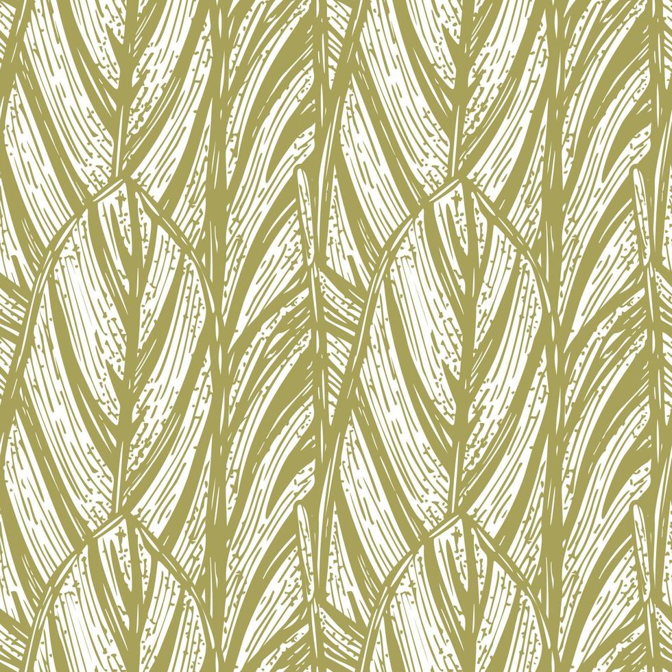 hoja de calathea de patrones sin fisuras tropical. fondo de hojas de selva. textura de diseño exótico dibujada a mano repetida para impresión, tela, papel de envolver, moda, papel pintado, tejido. ilustración vectorial vector