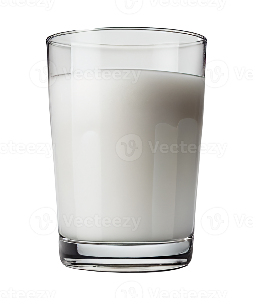 Transparent Glass of fresh milk. png