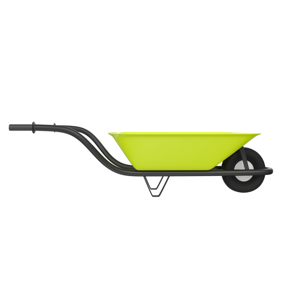 3D Rendering Of Wheelbarrow Object png