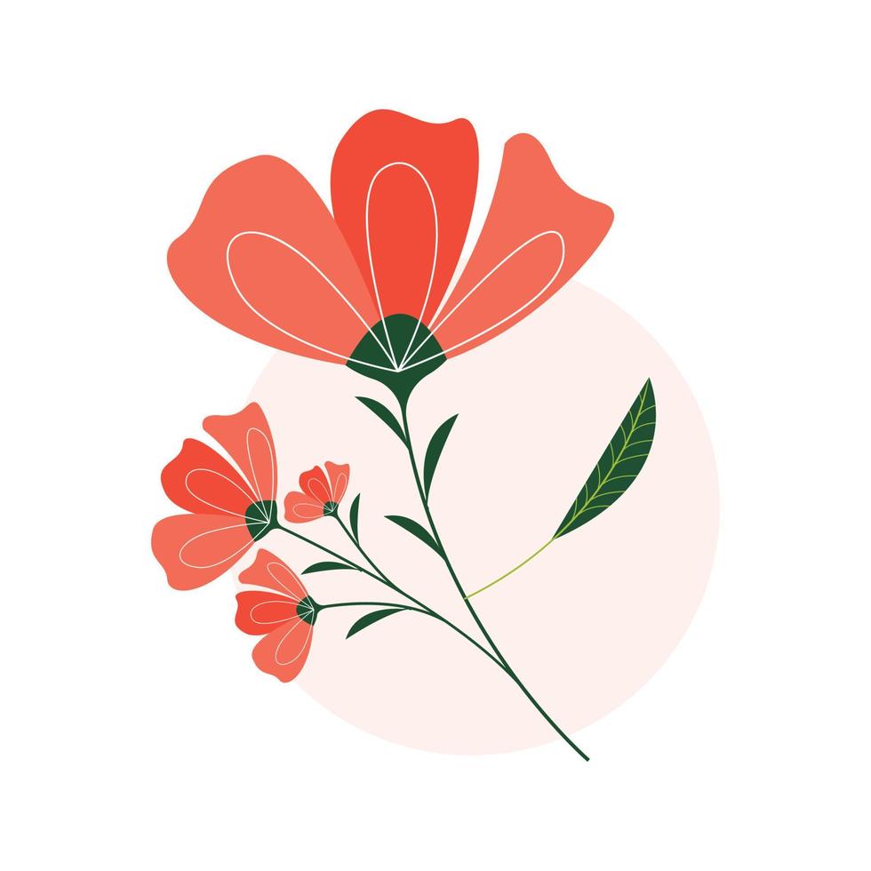 Vector floral design. Icon flower