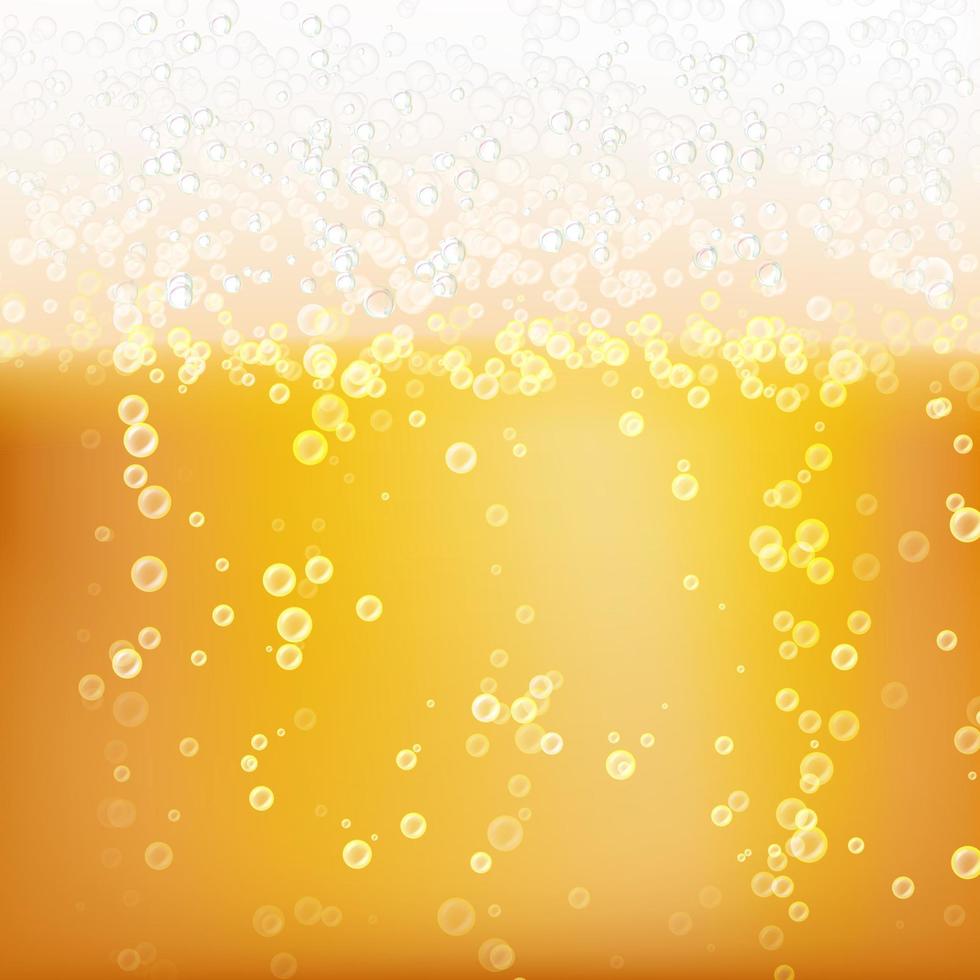 textura de fondo de cerveza con espuma y burbujas. macro de cerveza refrescante. ilustración vectorial vector