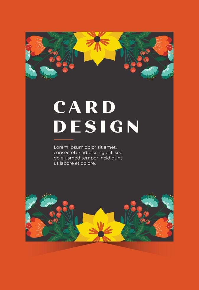 tarjeta de invitación de boda de flores. diseño de tarjetas florales. ilustración floral de la tarjeta de diseño. tarjeta romantica vector