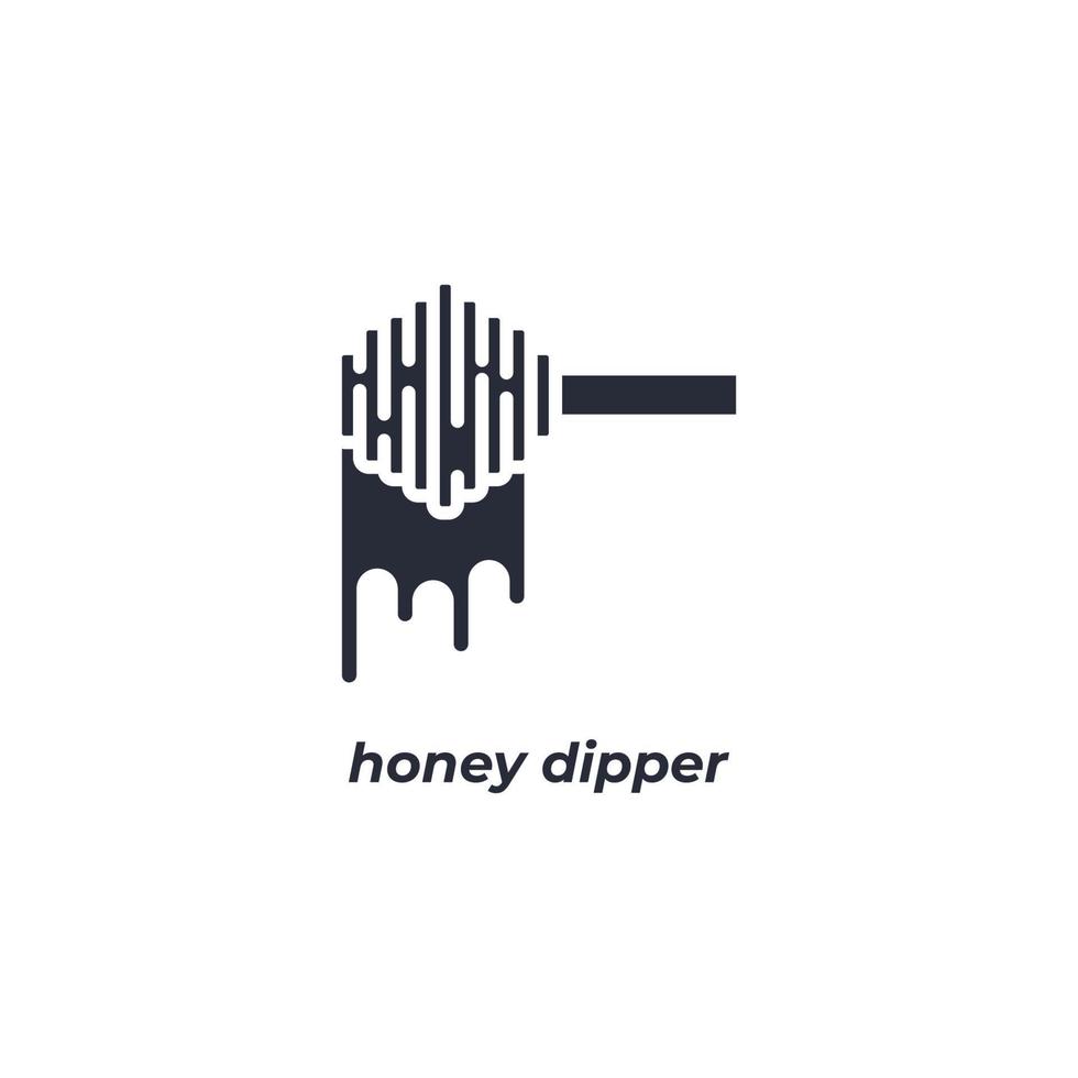 Vector sign honey dipper symbol is isolated on a white background. icon color editable.