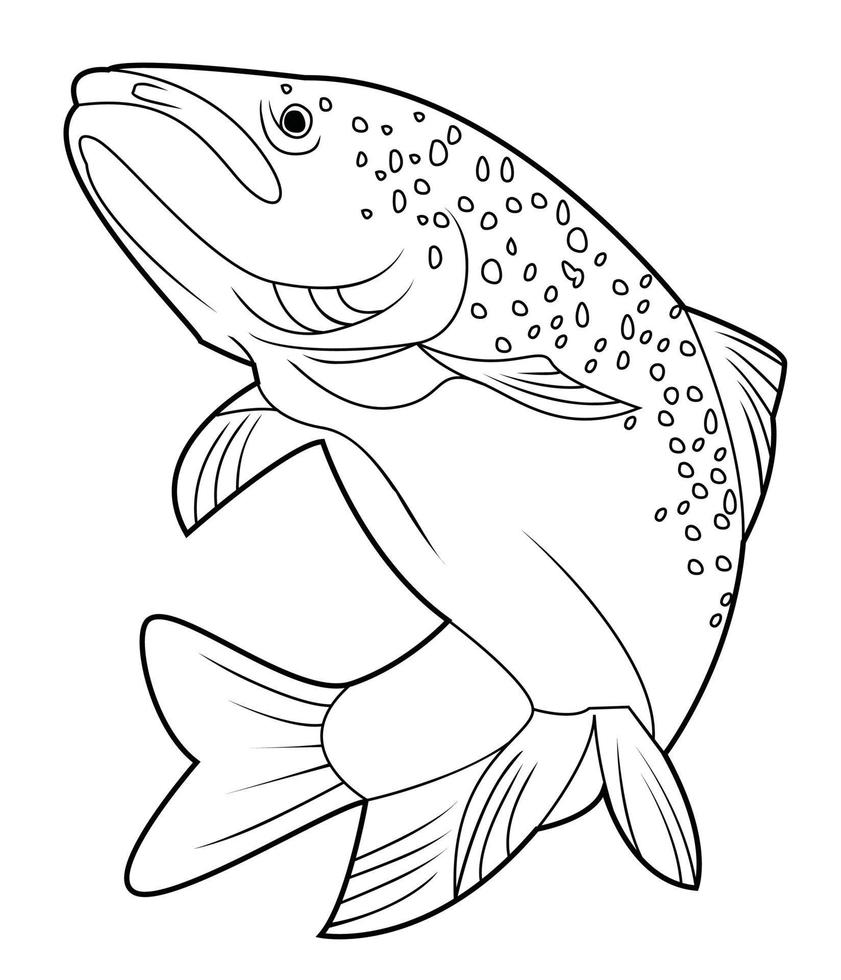 ilustración, de, pez, blanco, plano de fondo vector