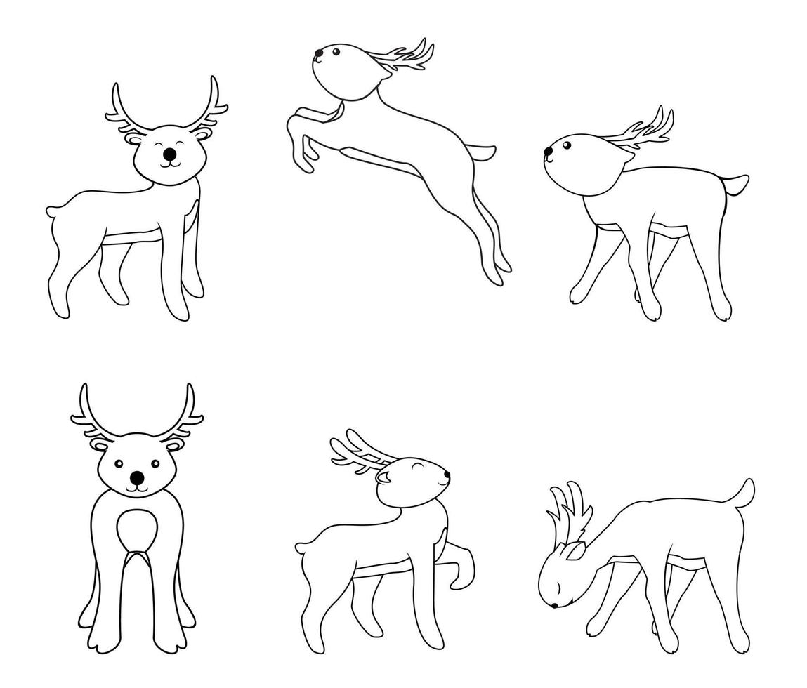 vector illustration of deer jump