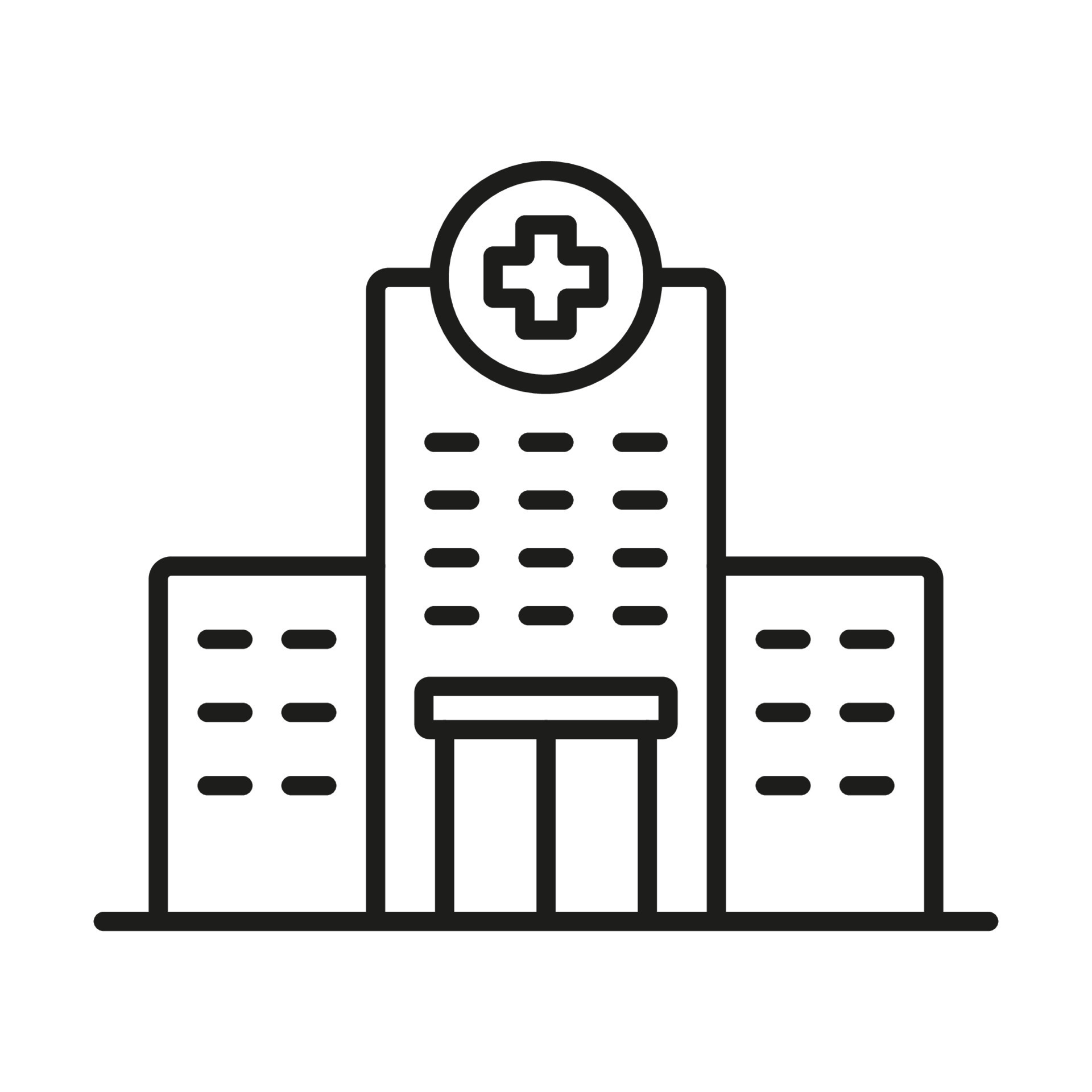 Hospital Line Icon. Medical Clinic Linear Pictogram. Healthcare